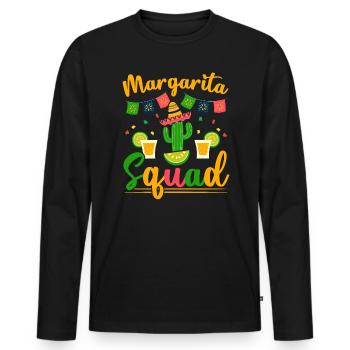 Margarita Squad Boisson alcoolisée Amateur de cocktails - T-shirt manches longues Premium bio Homme - noir - Devant - Nico (187cm)