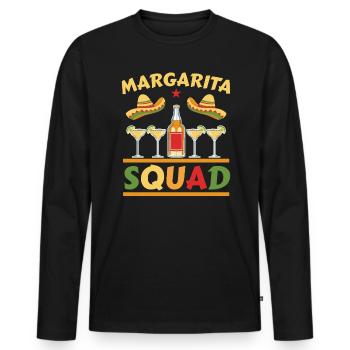 Margarita Squad Boisson alcoolisée Amateur de cocktails - T-shirt manches longues Premium bio Homme - noir - Devant - Nico (187cm)