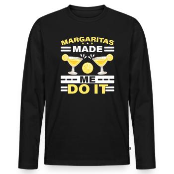 Margaritas hat mich dazu gebracht, es zu tun Alkoholischer Getränkecocktail - Männer Premium Bio Langarmshirt - Schwarz - Vorne - Nico (187cm)