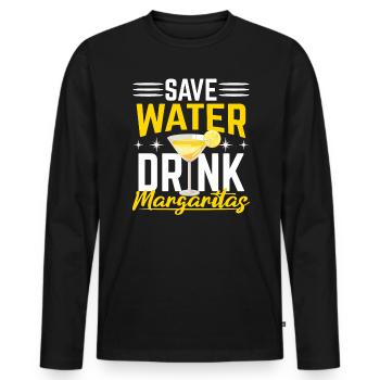 Économisez de l’eau Boire Margarita Cocktail alcoolisé - T-shirt manches longues Premium bio Homme - noir - Devant - Nico (187cm)