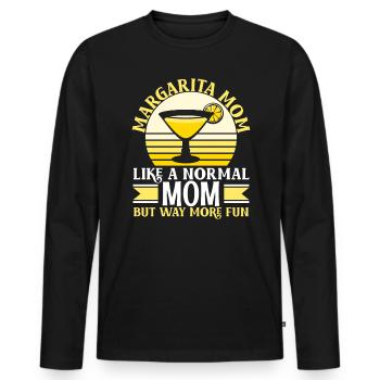 Margarita Mom comme une maman normale mais beaucoup plus amusante - T-shirt manches longues Premium bio Homme - noir - Devant - Nico (187cm)