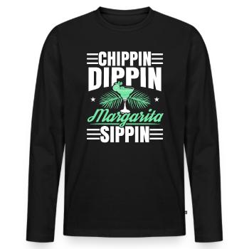 Chippin Dippin Margarita Sippin Cocktail alcoolisé - T-shirt manches longues Premium bio Homme - noir - Devant - Nico (187cm)