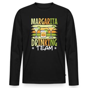 Margarita Drinking Team Alcoholic Drink Cocktail - Men's Premium Organic Long Sleeve Shirt - black - Front - Nico (187cm)