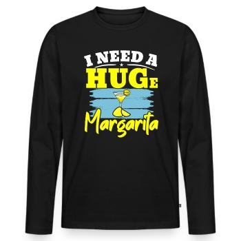 I Need A Huge Margarita Lover Alcoholic Cocktail - Men's Premium Organic Long Sleeve Shirt - black - Front - Nico (187cm)