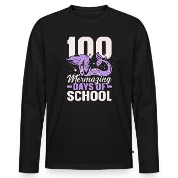 100 jours de merveille de l’école Mermaid Lover Student - T-shirt manches longues Premium bio Homme - noir - Devant - Nico (187cm)