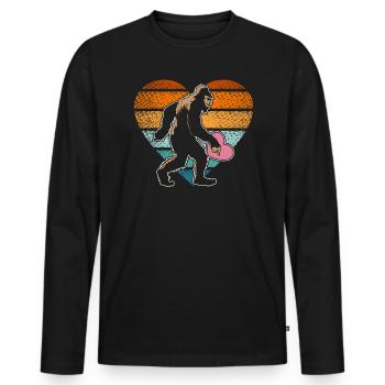 Valentinstag Herztag Amor Bigfoot Gläubiger - Männer Premium Bio Langarmshirt - Schwarz - Vorne - Nico (187cm)