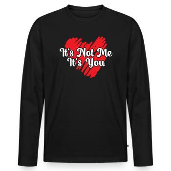 Valentinstag Herztag Amor Liebe Beziehung - Männer Premium Bio Langarmshirt - Schwarz - Vorne - Nico (187cm)