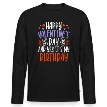 Valentinstag Herztag Amor Liebe Beziehung - Männer Premium Bio Langarmshirt - Schwarz - Vorne - Nico (187cm)