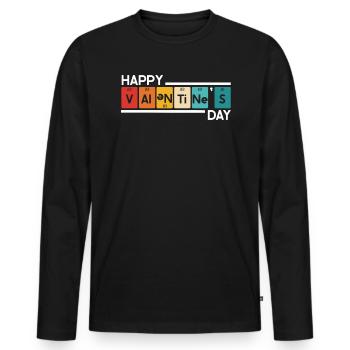 Valentinstag Herztag Amor Liebe Beziehung - Männer Premium Bio Langarmshirt - Schwarz - Vorne - Nico (187cm)