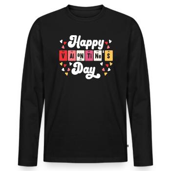 Valentinstag Herztag Amor Liebe Beziehung - Männer Premium Bio Langarmshirt - Schwarz - Vorne - Nico (187cm)