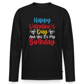 Valentinstag Herztag Amor Liebe Beziehung - Männer Premium Bio Langarmshirt - Schwarz - Vorne - Nico (187cm)