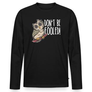 Don't Be Fooled Drone Bird Conspiracy Theory - Men's Premium Organic Long Sleeve Shirt - black - Front - Nico (187cm)