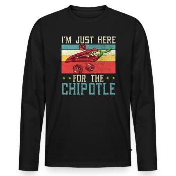 I'm Just Here For The Chipotle Chili Flavor Spicy - Men's Premium Organic Long Sleeve Shirt - black - Front - Nico (187cm)