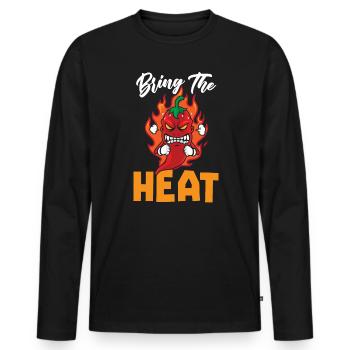 Bring The Heat Chili Spicy Food Lover Chipotle - Men's Premium Organic Long Sleeve Shirt - black - Front - Nico (187cm)