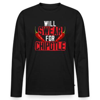Jurera pour Chipotle Chili Flavor Spicy Food - T-shirt manches longues Premium bio Homme - noir - Devant - Nico (187cm)