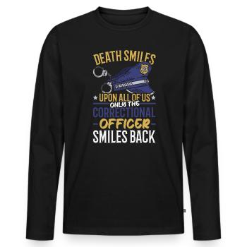 Gefängniswärter des Justizvollzugsbeamten - Männer Premium Bio Langarmshirt - Schwarz - Vorne - Nico (187cm)