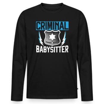 Krimineller Babysitter Gefängniswärter Strafvollzugsbeamter - Männer Premium Bio Langarmshirt - Schwarz - Vorne - Nico (187cm)