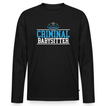 Krimineller Babysitter Gefängniswärter Strafvollzugsbeamter - Männer Premium Bio Langarmshirt - Schwarz - Vorne - Nico (187cm)