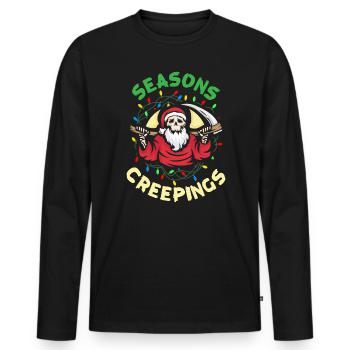 Seasons Creepings Nu Goth Okkulter Hexe Satanismus - Männer Premium Bio Langarmshirt - Schwarz - Vorne - Nico (187cm)