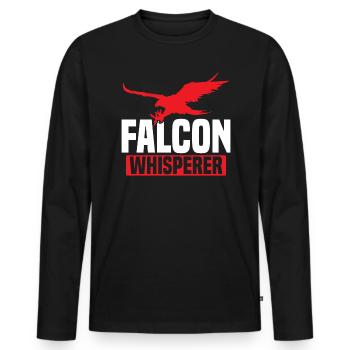 Fauconnerie Faucon Chuchoteur Maître Chasseur Fauconnier - T-shirt manches longues Premium bio Homme - noir - Devant - Nico (187cm)