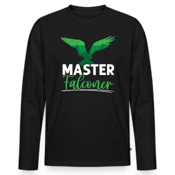 Fauconnerie Faucon Amant Maître Chasseur Fauconnier - T-shirt manches longues Premium bio Homme - noir - Devant - Nico (187cm)