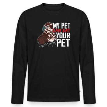 Mein Haustier kann dein Haustier essen Falknermeister - Männer Premium Bio Langarmshirt - Schwarz - Vorne - Nico (187cm)