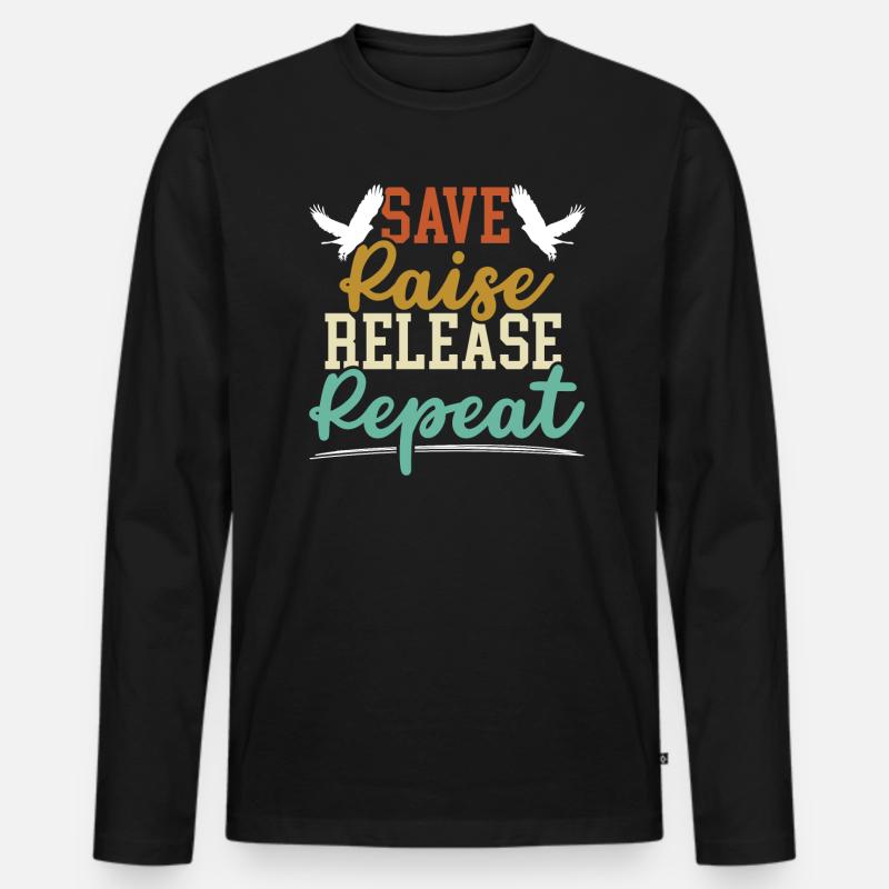 Save Raise Release Repeat Falconry Master Falconer - Männer Premium Bio Langarmshirt - Schwarz
