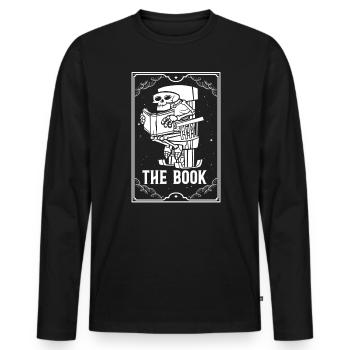Le livre Carte de Tarot Lecture Occulte Magie Noire - T-shirt manches longues Premium bio Homme - noir - Devant - Nico (187cm)