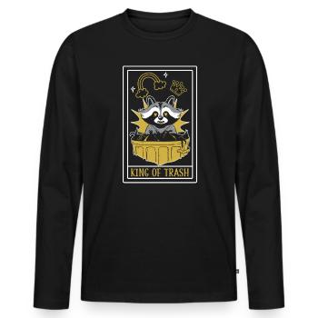 King Of Trash Tarot Card Reading Occult Dark Magic - Männer Premium Bio Langarmshirt - Schwarz - Vorne - Nico (187cm)