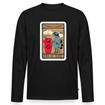 Roi de la carte de tarot poubelle lecture de magie noire occulte - T-shirt manches longues Premium bio Homme - noir - Devant - Nico (187cm)