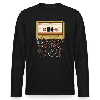 Cassette Tape Music Lover National Retro Day - Men's Premium Organic Long Sleeve Shirt - black - Front - Nico (187cm)