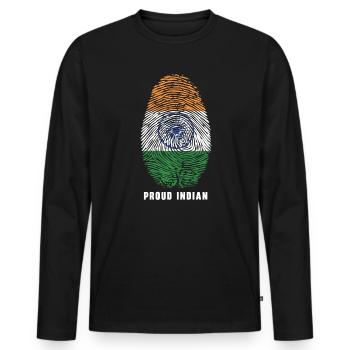 Tag der indischen Republik Hindustani indische Flagge - Männer Premium Bio Langarmshirt - Schwarz - Vorne - Nico (187cm)