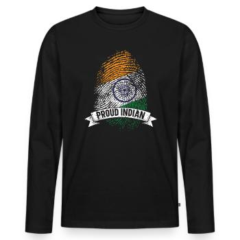 Tag der indischen Republik Hindustani indische Flagge - Männer Premium Bio Langarmshirt - Schwarz - Vorne - Nico (187cm)