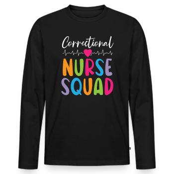 Correctional Nurse Medical Worker Gefängniskrankenschwester - Männer Premium Bio Langarmshirt - Schwarz - Vorne - Nico (187cm)