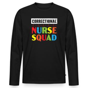 Correctional Nurse Medical Worker Gefängniskrankenschwester - Männer Premium Bio Langarmshirt - Schwarz - Vorne - Nico (187cm)