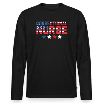 Correctional Nurse Medical Worker Gefängniskrankenschwester USA - Männer Premium Bio Langarmshirt - Schwarz - Vorne - Nico (187cm)