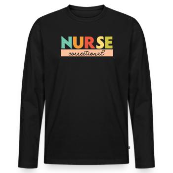 Correctional Nurse Medical Worker Gefängniskrankenschwester - Männer Premium Bio Langarmshirt - Schwarz - Vorne - Nico (187cm)