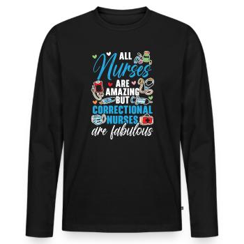 Correctional Nurse Medical Worker Gefängniskrankenschwester - Männer Premium Bio Langarmshirt - Schwarz - Vorne - Nico (187cm)