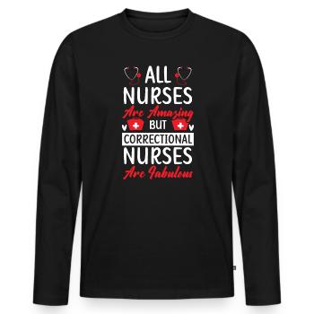 Correctional Nurse Medical Worker Gefängniskrankenschwester - Männer Premium Bio Langarmshirt - Schwarz - Vorne - Nico (187cm)