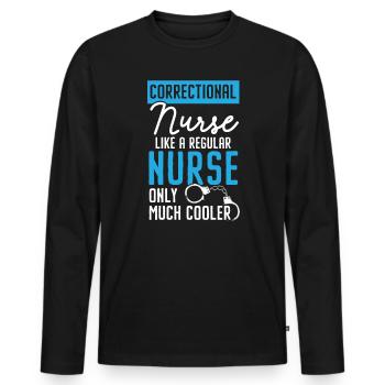 Correctional Nurse Medical Worker Gefängniskrankenschwester - Männer Premium Bio Langarmshirt - Schwarz - Vorne - Nico (187cm)