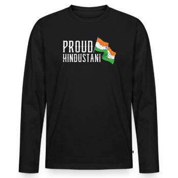 Tag der indischen Republik Hindustani indische Flagge - Männer Premium Bio Langarmshirt - Schwarz - Vorne - Nico (187cm)