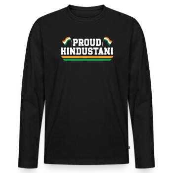 Tag der indischen Republik Hindustani indische Flagge - Männer Premium Bio Langarmshirt - Schwarz - Vorne - Nico (187cm)