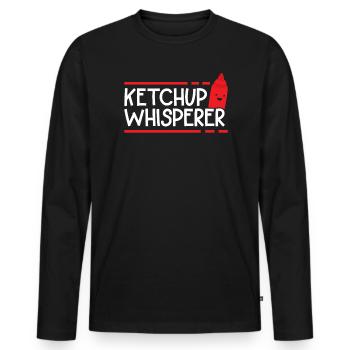 Condiments Food Lover Tomato Ketchup Whisperer - Men's Premium Organic Long Sleeve Shirt - black - Front - Nico (187cm)