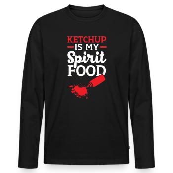 Ketchup Is My Spirit Food Lover Condiments - Men's Premium Organic Long Sleeve Shirt - black - Front - Nico (187cm)