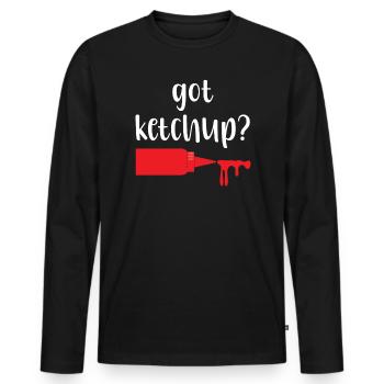 Got Ketchup Condiments Food Lover Tomato Ketchup - Men's Premium Organic Long Sleeve Shirt - black - Front - Nico (187cm)