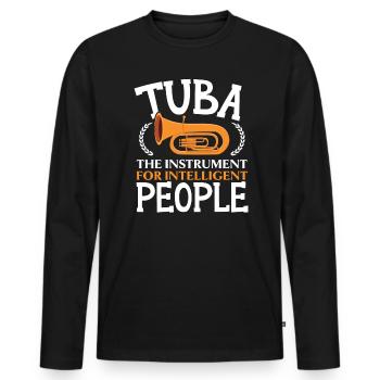 Tuba Das Instrument für intelligente Menschen - Männer Premium Bio Langarmshirt - Schwarz - Vorne - Nico (187cm)