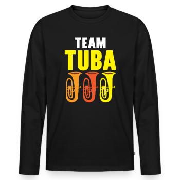 Team Tubaspieler Musikinstrumentenmusiker - Männer Premium Bio Langarmshirt - Schwarz - Vorne - Nico (187cm)