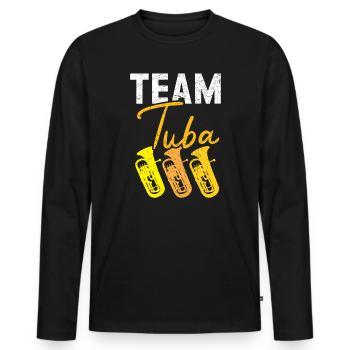 Team Tubaspieler Musikinstrumentenmusiker - Männer Premium Bio Langarmshirt - Schwarz - Vorne - Nico (187cm)
