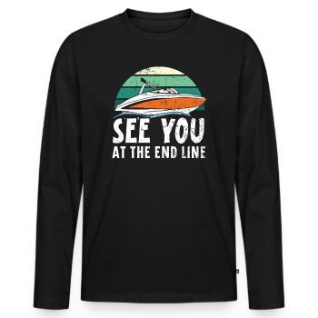 Wir sehen uns an der Endlinie Drag Boat Racing Boat Race - Männer Premium Bio Langarmshirt - Schwarz - Vorne - Nico (187cm)