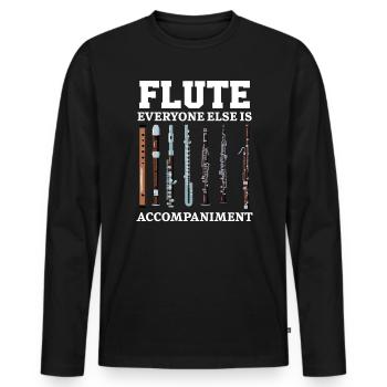 Flöte Alle anderen sind Begleitung Flötist - Männer Premium Bio Langarmshirt - Schwarz - Vorne - Nico (187cm)